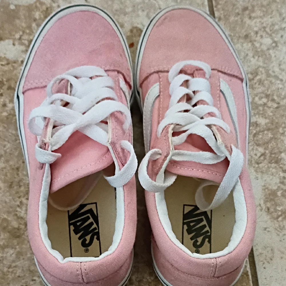 Vans Pink and White Kids Sneakers - Picture 5 of 7